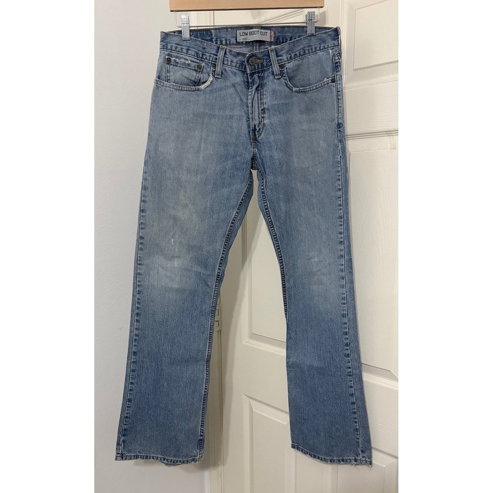 Levis 527 Low Boot Cut Jeans Mens 31x32 Distressed Y2K Cowboy western 2000s